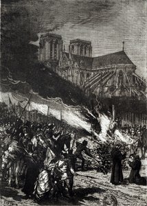 Tempelriddernes afbrænding, illustration fra "L