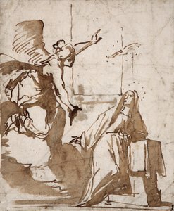 Forberedelse af bebudelsestegning af Daniele Crespi (1598-1630) Marcora Collection fra det 17. århundrede af Daniele Crespi