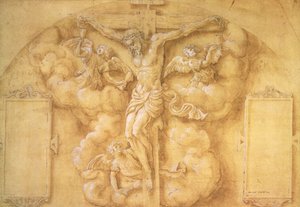 The Crucifixion, 1547 (blyant forhøjet med hvidt på papir)
