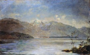 Ascona med udsigt over øerne Saint-Leger, af Daniele Ranzoni