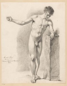 Stående nøgen mand, set forfra (1. præmie 1818) af Daniël Batavus Voorman