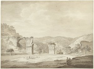 Ruin af Augustus bro i Narni, Italien