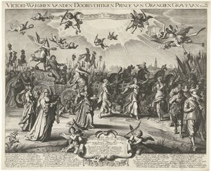 Allegorisk triumfindtog af Frederick Henry, 1629 Victori-Waeghen vanden Serene Airways Prince of Orangien, Grave of Nassou etc. (titel på objektet) af Daniël van den Bremden