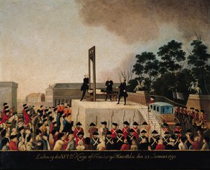 Henrettelsen af Ludvig XVI (1754-93) 21. januar 1793 (olie på kobber)