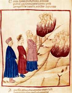 Skærsilden: Dante og Vergil, miniature af Dante Alighieri