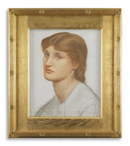 Alexa Wilding (farvet kridt på papir) af Dante Gabriel Charles Rossetti