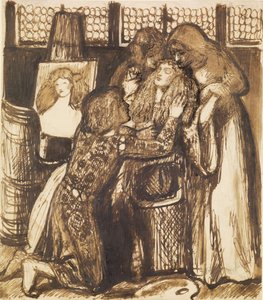 Bonifazios elskerinde - kompositorisk studie af Dante Gabriel Charles Rossetti