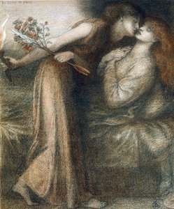 Dantes drøm på Beatrices dødsdag (Io sono i tempo) - Dessin de Dante Gabriel Rossetti (1828-1882) af Dante Gabriel Charles Rossetti
