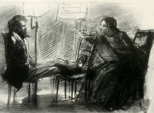 Elizabeth Siddal tegning Rossetti, 1853, 1947. af Dante Gabriel Charles Rossetti