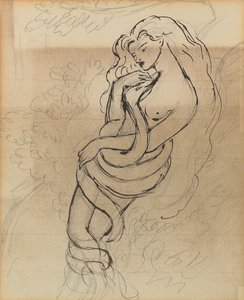 Lady Lilith, ca. 1869 (blyant, pen og brunt blæk på papir)