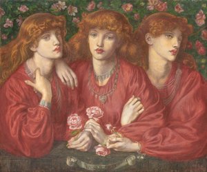 Rosa Triplex: Et tredobbelt portræt af May Morris, 1874 af Dante Gabriel Charles Rossetti
