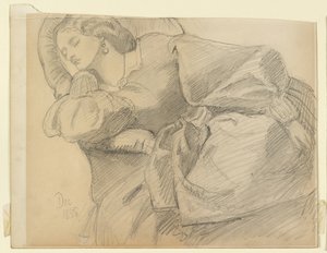 Ruth Herbert sover af Dante Gabriel Charles Rossetti