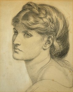 Studie af et hoved for "The Bower Meadow", 1872 af Dante Gabriel Charles Rossetti