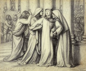 Jomfru Maria bliver trøstet, 1891 af Dante Gabriel Charles Rossetti