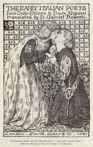 Upubliceret design til frontispicen til The Early Italian Poets af Dante Gabriel Charles Rossetti