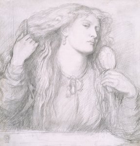 Kvinde, der reder sit hår, Fanny Cornforth af Dante Gabriel Charles Rossetti