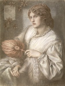 Kvinde med fan, 1870 af Dante Gabriel Charles Rossetti