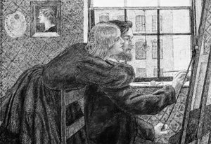 Fanny Cornforth og G.P.Boyce af Dante Gabriel Charles Rossetti