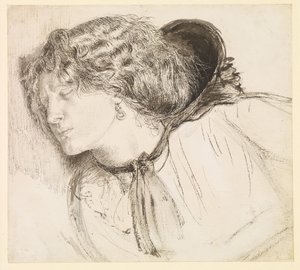 Fundet - Undersøgelse af pigens hoved af Dante Gabriel Rossetti