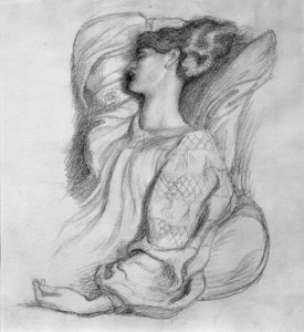 Jane Morris i islandsk kjole af Dante Gabriel Charles Rossetti