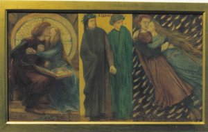 Paolo og Francesca fra Rimini af Dante Gabriel Charles Rossetti