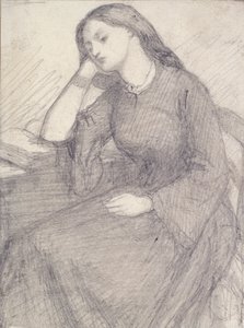 Portræt af Elizabeth Siddal, siddende, c1840
