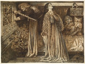 Sir Launcelot i dronningens kammer af Dante Gabriel Rossetti