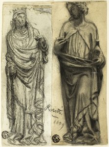To studier af middelalderskulptur af Dante Gabriel Rossetti
