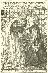 De tidlige italienske digtere, design til en titelside af Dante Gabriel Charles Rossetti