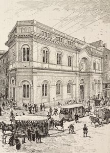 Evangelisk kirke på Via Nazionale, Rom, Italien, gravering fra tegning af Dante Paolocci, fra L