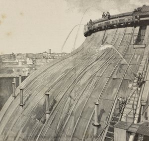 Vaskekuppel af Palazzo Montecitorio, Rom, Italien, gravering efter tegning af Dante Paolocci, fra L