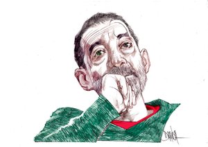 Emanuele Trevi, 2021 (digital farveblyantstegning) af Dariush Radpour