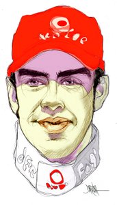 Fernando Alonso Díaz (digital farveblyantstegning) af Dariush Radpour