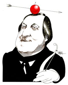 Gioachino Rossini, 2024 (digital farveblyantstegning) af Dariush Radpour