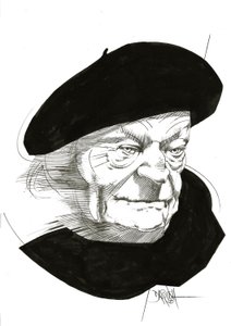Giuseppe Ungaretti, 2024 (digitalt forbedret blyantstegning) af Dariush Radpour