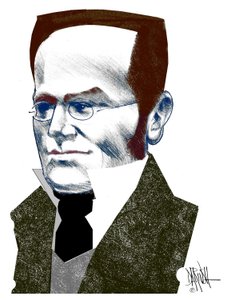 Max Stirner , 2016 (digital farveblyantstegning) af Dariush Radpour