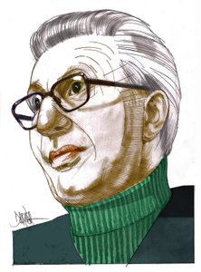 Piero Scanziani, 2022 (digital farveblyantstegning) af Dariush Radpour