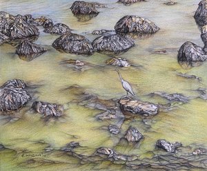 Landing Pad, 2018 (blyant på papir) af Darrell Windjack