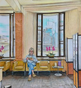 The Waiting Room, 2024 (blyant på papir)
