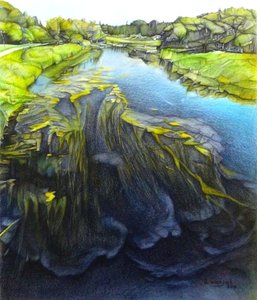 What Lies Beneath, 2018 (blyant, blæk på papir) af Darrell Windjack
