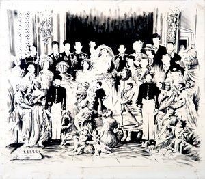 Balladen om Charles og Di, 2016 (olie på lærred) af Darren Coffield