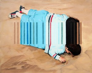 Beached, 2019 (akryl på lærred) af Darren Coffield
