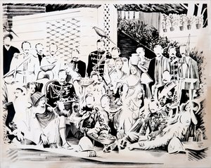 Feast of the Gods, 2017 (olie på lærred) af Darren Coffield