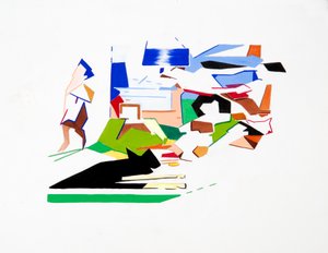 Kennedys (Landscape), 2019 (gouche på papir) af Darren Coffield