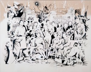 Miracle of The Slave, 2017 (olie på lærred) af Darren Coffield