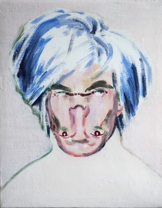 Shockheaded Warhol, 2013 (akryl på lærred) af Darren Coffield