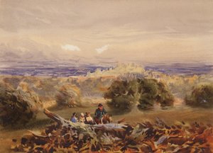 Windsor Castle (farvelitografi) af David (after) Cox