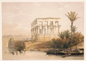 Egypten, Philae-templet, kendt som "Faraos seng", gravering baseret på en tegning af David Roberts fra "Egypt and Nubia"