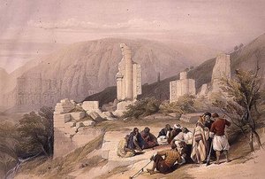 Rester af en triumfbue i Petra, 8. marts 1839, plade 100 fra bind III af 