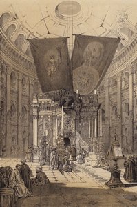 Den Hellige Gravs helligdom (farve litho)